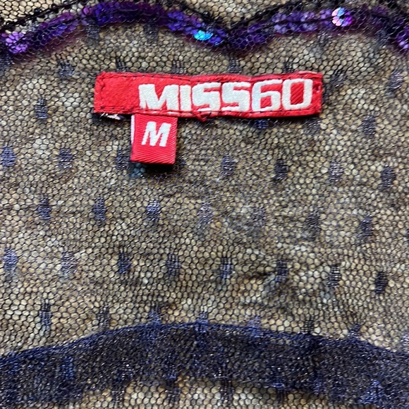 STUNNING Miss 60 Crop Sequin and Lace Topper - Picture 3 of 6